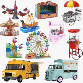 3D model Large Amusement Park Collection